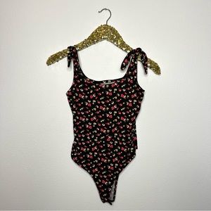 Gaze Floral Tie Shoulder Bodysuit XS